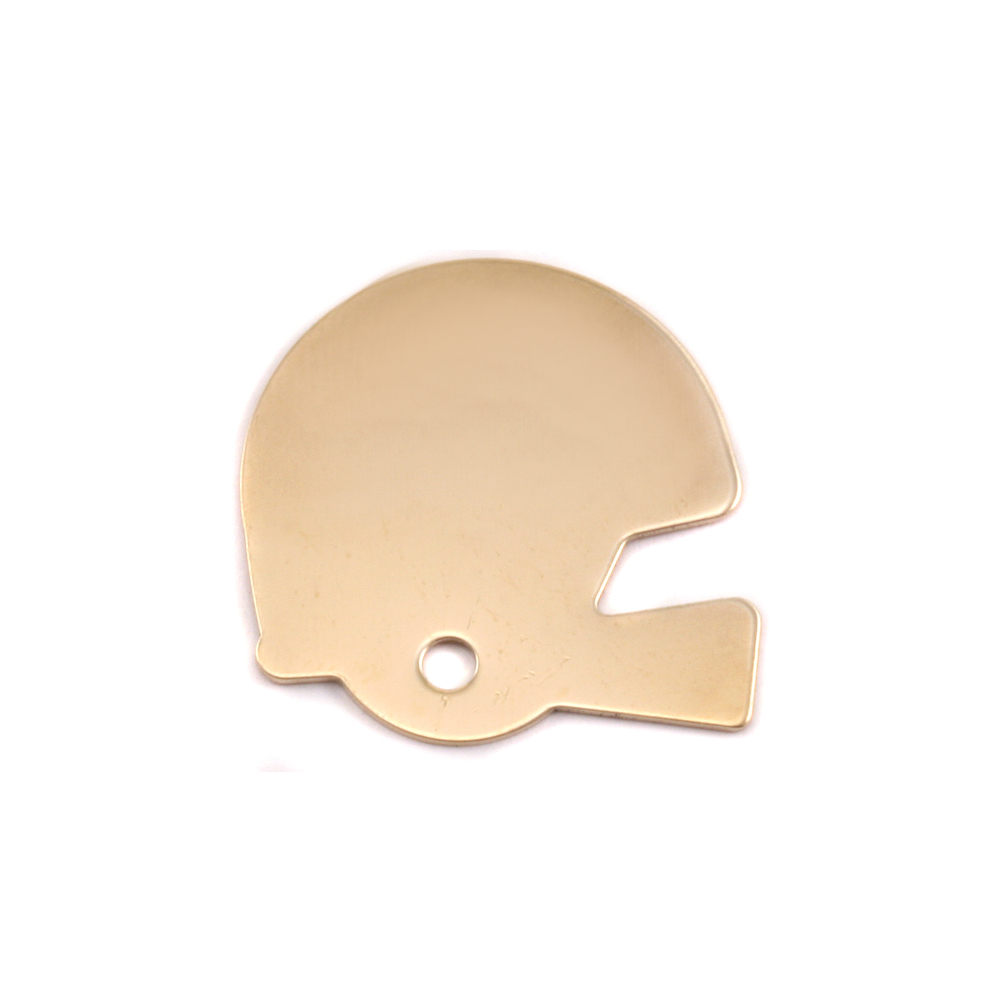 Metal Stamping Blanks Brass Football Helmet Blank, 22mm (.87") x 22mm (.87"), 18g